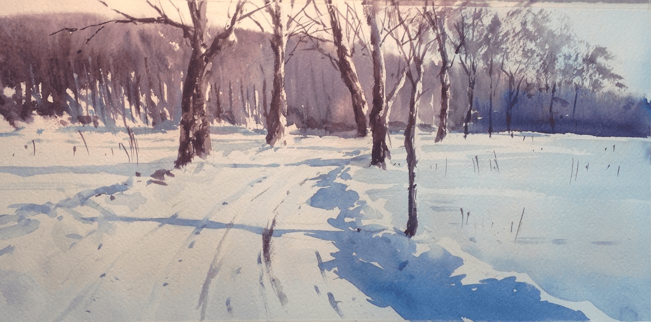 Akvarel, 37 x 17 cm put u delnice 1
