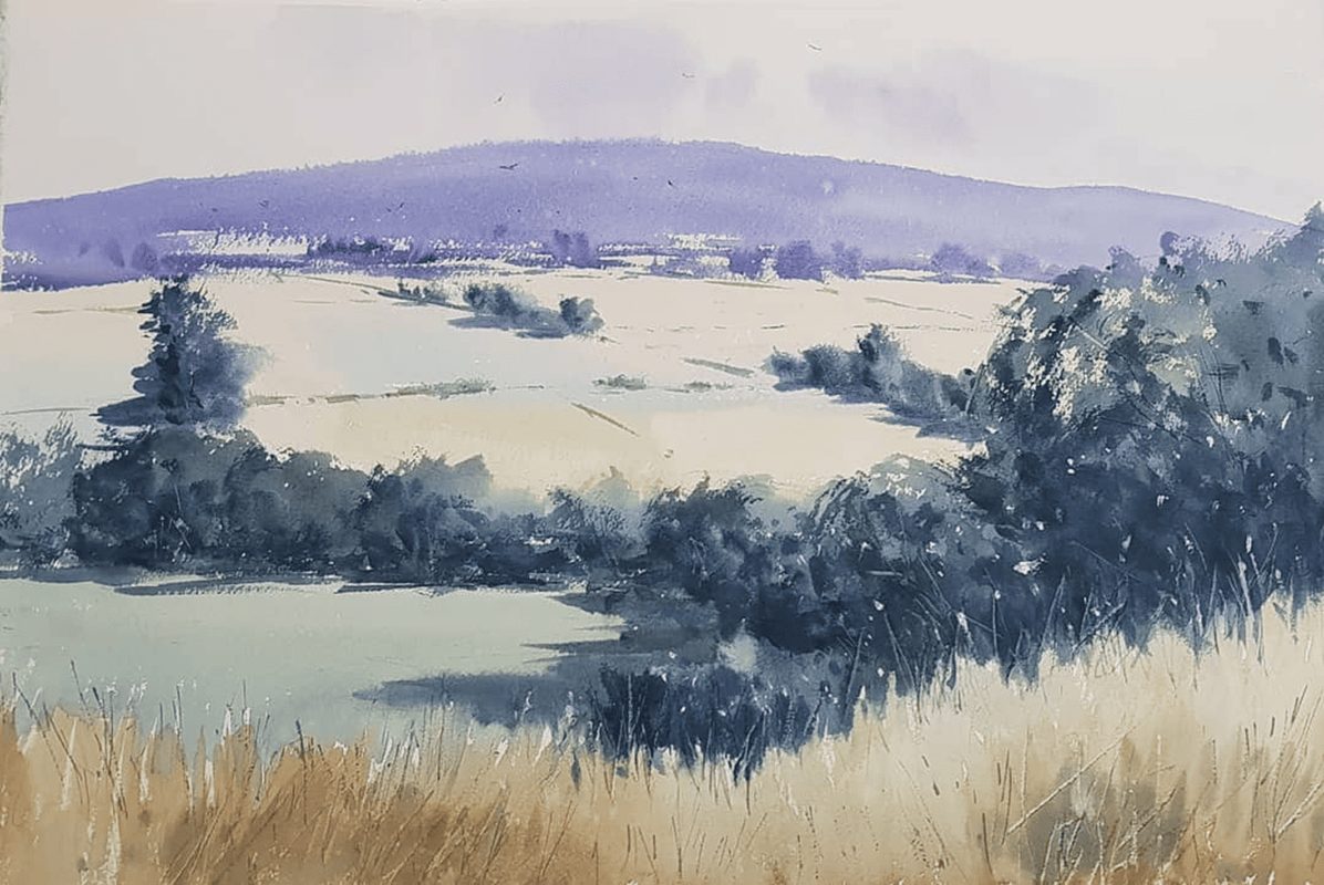 Negdje u Lici , Watercolor, 55 × 37 cm 1