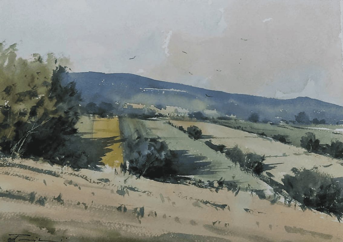 The Vale, Watercolor on paper, 36 x 26cm